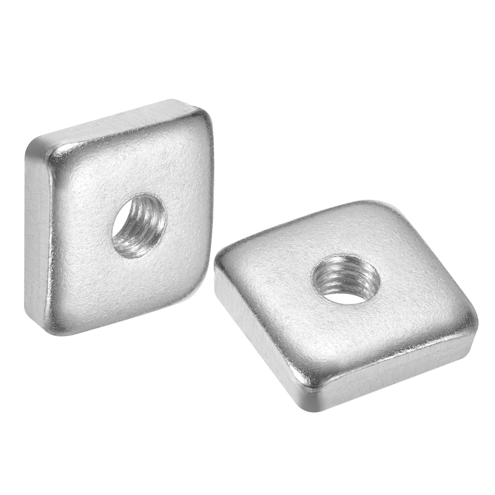 uxcell 100 tuercas cuadradas M6 x 18 mm x 5 mm, acero al carbono, chapado en zinc, tuercas cuadradas de rosca gruesa para reparaciones del hogar e ingeniería profesional, color plateado