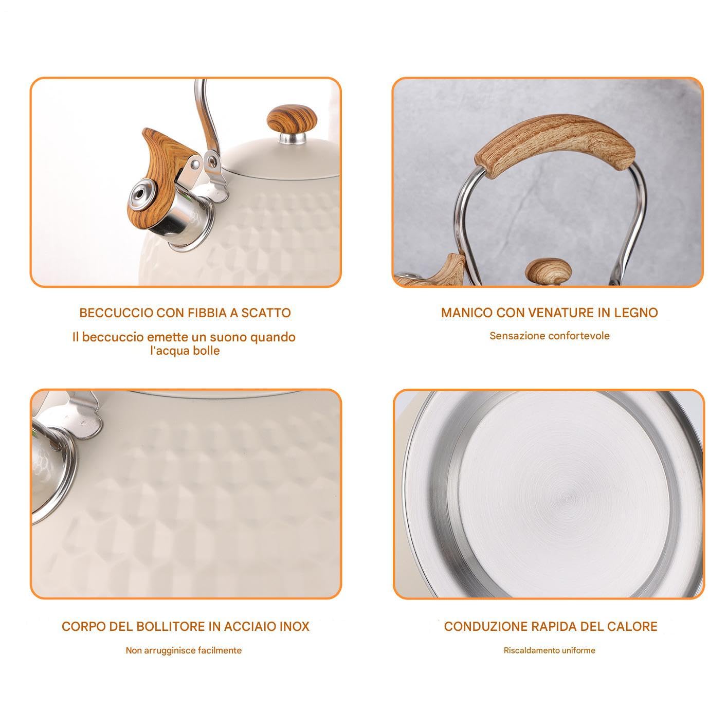 Bouilloire avec sifflet pour induction eau chaude