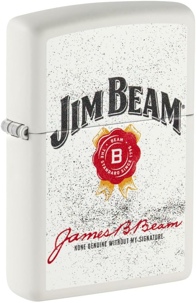 Zippo Jim Beam Rosette Design White Matte Pocket Lighter