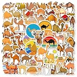 60pcs Cute Camel Sticker for Kids, Vinyl Cartoon Camel Stickers for Water Bottle, Waterproof Animal Decals for Laptop Scrapbook Journal Luggage Party Favors