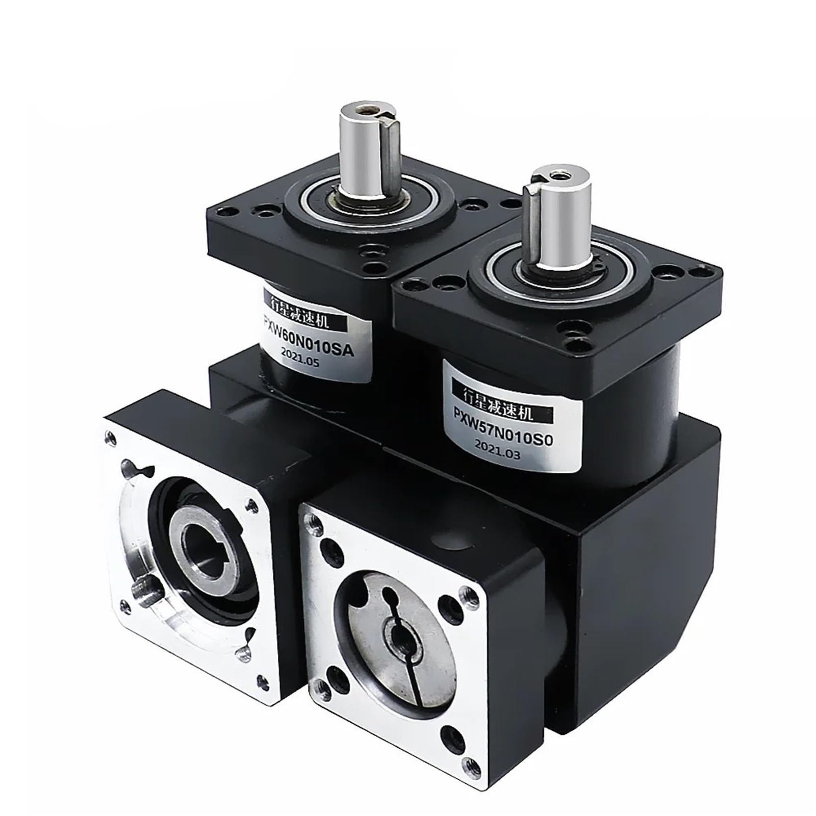 PXW57 60 Right Angle Planetary Gear Reducer with Reduction Ratio 16 20 24 30 36 40 50 60 for CNC Stepper Servo Motor 1Pcs(24 to 1,PXW60 for 60 servo)