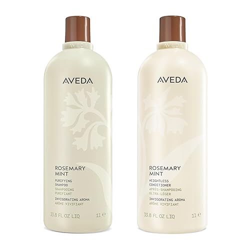 Aveda Champú y acondicionador purificador de menta de romero | Champú clarificante | Acondicionador ligero para cabello normal a graso | Tipos de