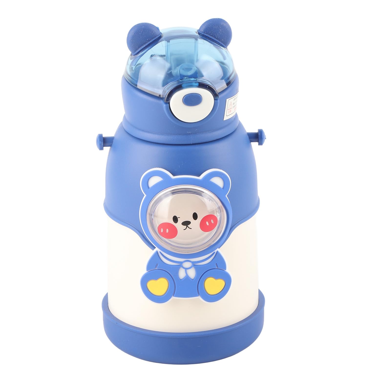 Ejoyous Bottiglia d'acqua in Metallo Bottiglia d'acqua Isolata da 500 Ml con Coperchio Ribaltabile in Acciaio Inossidabile 316 Cannuccia in Silicone e Cinturino Regolabile per i Viaggi Scolastici