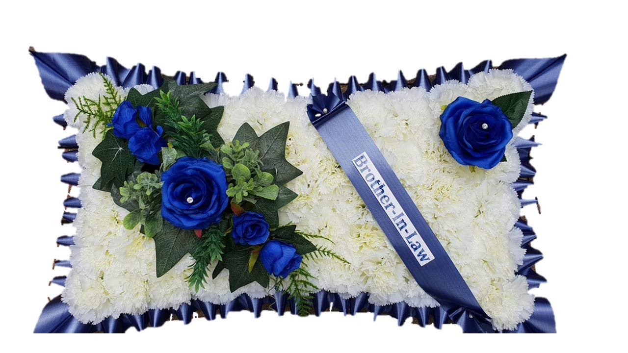 Hgflmr (09.12)/Uk.25 Tangdiaabbcc Fvlfil Dtb Tech Stems Of Elegance Pillow-Shaped-Silk-Artificial-Funeral-Flowers-Wreath-Memorial-Grave-Tribute-16X10 Approx