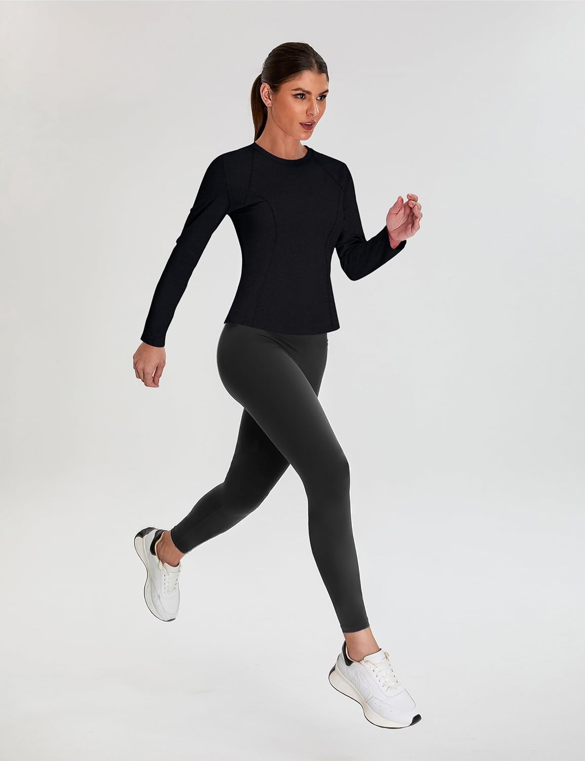 BMJL Women's Long Sleeve Workout Tops Breathable Sun Shirts with Mesh Back Slimming Cut Gym Shirts - Image 6