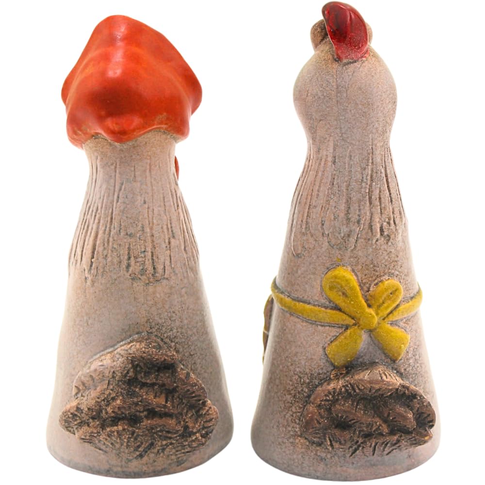 2er Set Keramik Zaunstecker, Zaunhocker, Zaunfigur, Gartenfigur, Gartendeko, Figur für Gartenzaun als Hühnerpaar, Lieferumfang: 2 Stück, Maße eines Zaunhockers: L/B/H ca. 11,5 x 9,8 x21 cm.