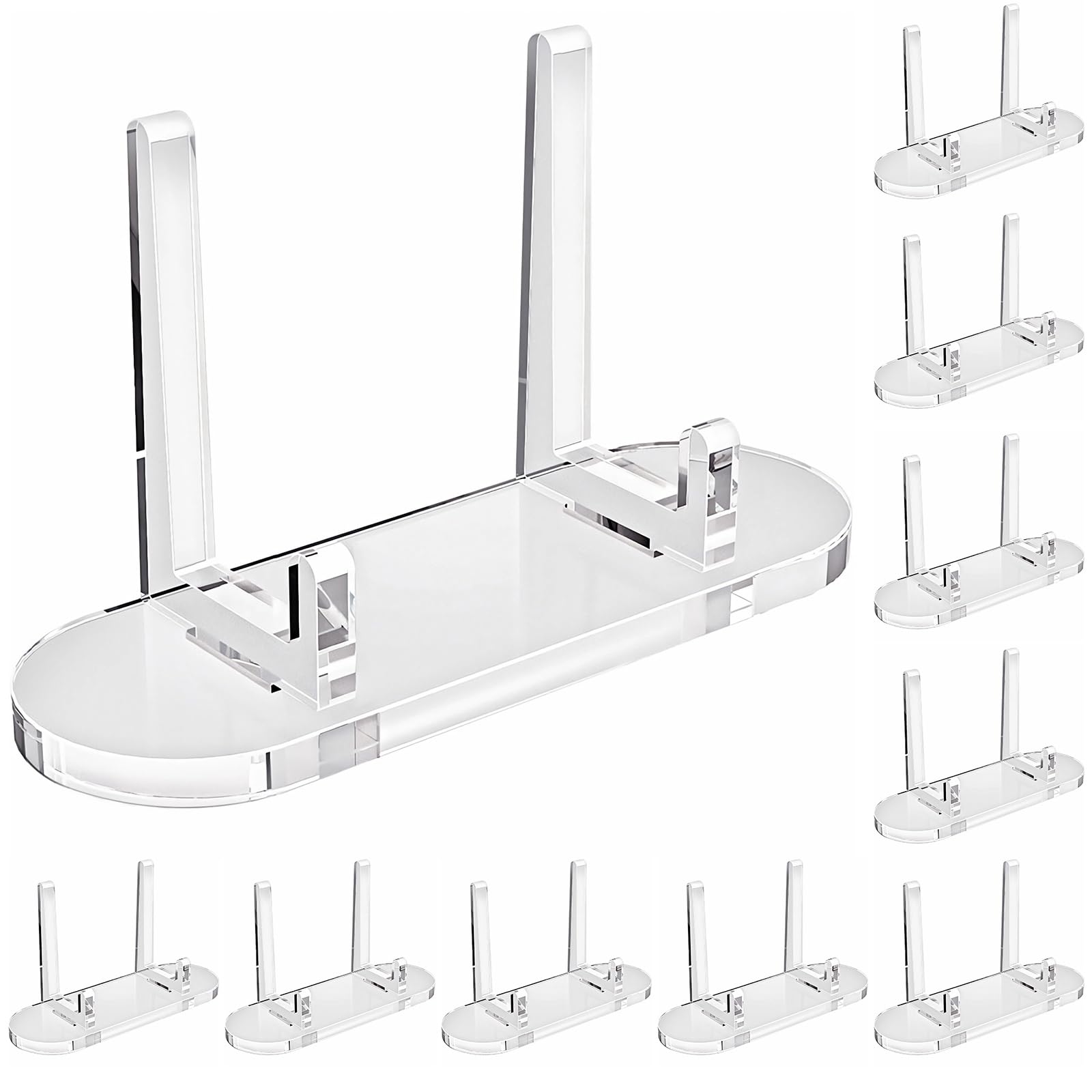 tutata Acrylic Trading Card Display Stand, 10 Pack Clear Card Stands, Card Stands for Sports Cards, Sports Card Holder, PSA Graded Card Display