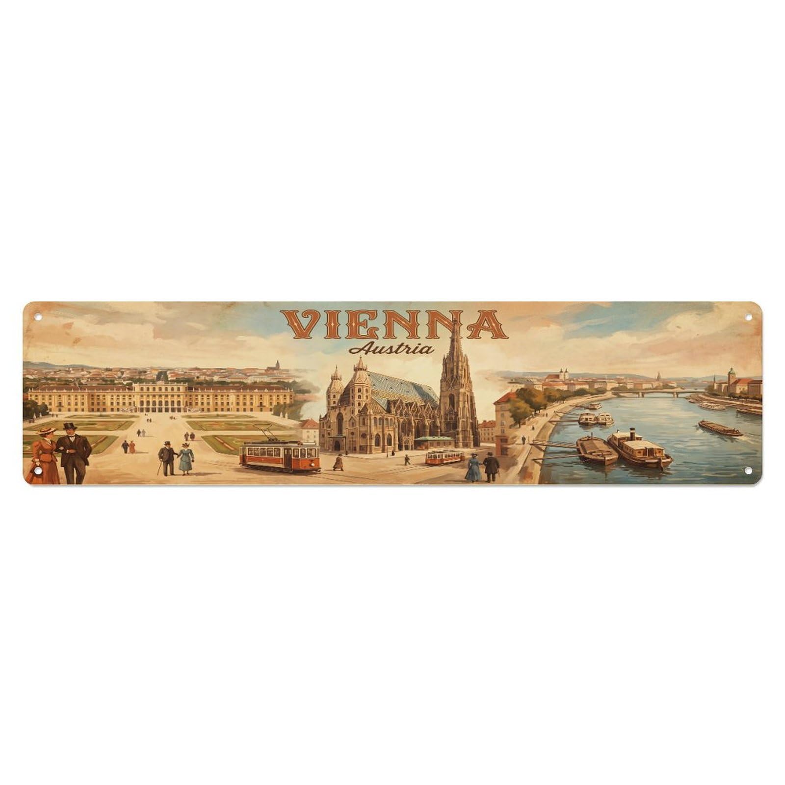 Metal Tin Sign Austria Vienna Vintage Travel