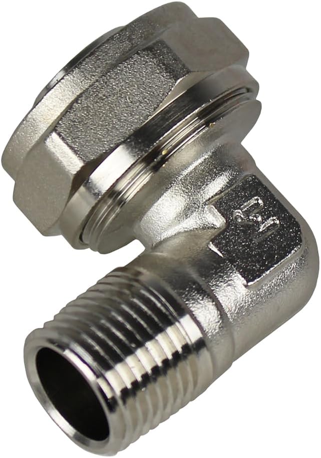 Maxline 90 Degree Elbow Fitting 3/4 Tubing x 1/2" Male NPT Compressed Air Piping M8086