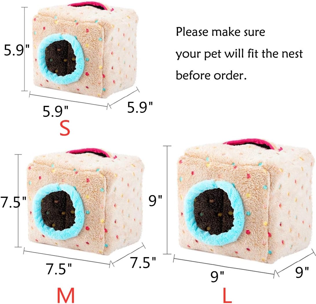 Bird Snuggle Hut Nest Winter Warm Hanging Bed Cave for Budgie Parakeet Cockatiel Macaw African Grey  Parrots Hedgehog Chinchilla (Colorful Dot, M: 7.5x7.5x7.5inch) : Pet Supplies