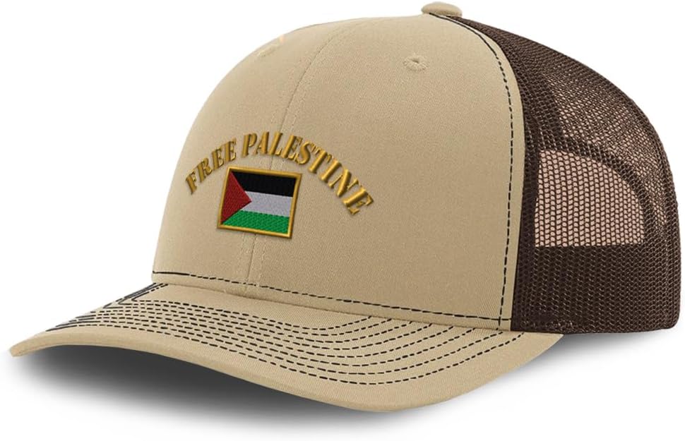 Custom Richardson Mesh Cap Hat Embroidered Free Palestine Flag Embroidery Trucker Hats for Men & Women