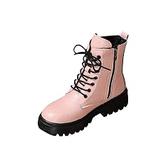 Womens Platform Combat Ankle Boots Fashion Lace-up Short Booties with Lug Sole and Side Zipper Hiking Goth Punk