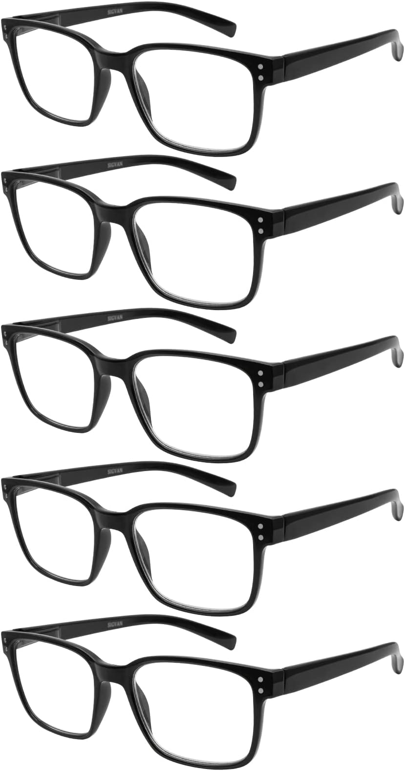 SIGVAN 5 Packs Blue Light Blocking Reading Glasses for Men Women Comfortable Computer Games Glasses Spring Hinge Readers
