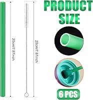 Vista 2 de 6 popotes de repuesto para Owala FreeSip de 24 oz 32 oz, popotes de plástico reutilizables con cepillo de limpieza para botella de agua aislada