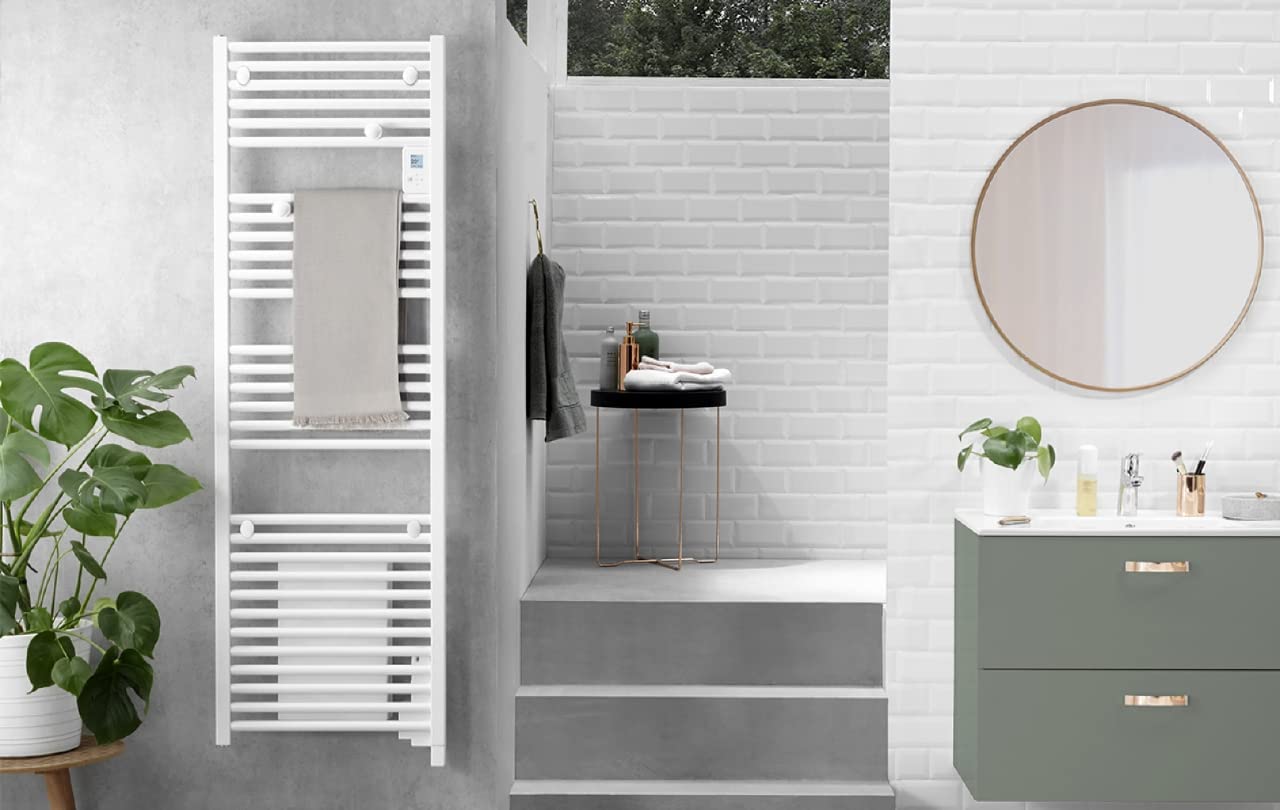 Atlantic Sèche-serviettes électrique DORIS Mixte, 1500 Watts, s’adapte à tous les styles de salle de bain, le sèche-serviette Atlantic qui vous apportera chaleur et confort