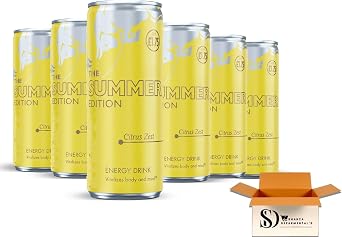 Summer Edition Citrus Zest Energy Drink – 250ml (Pack of 6 Cans) – Refreshing Citrus Flavor with Caffeine & Taurine – Price Marked Pack (PMP)