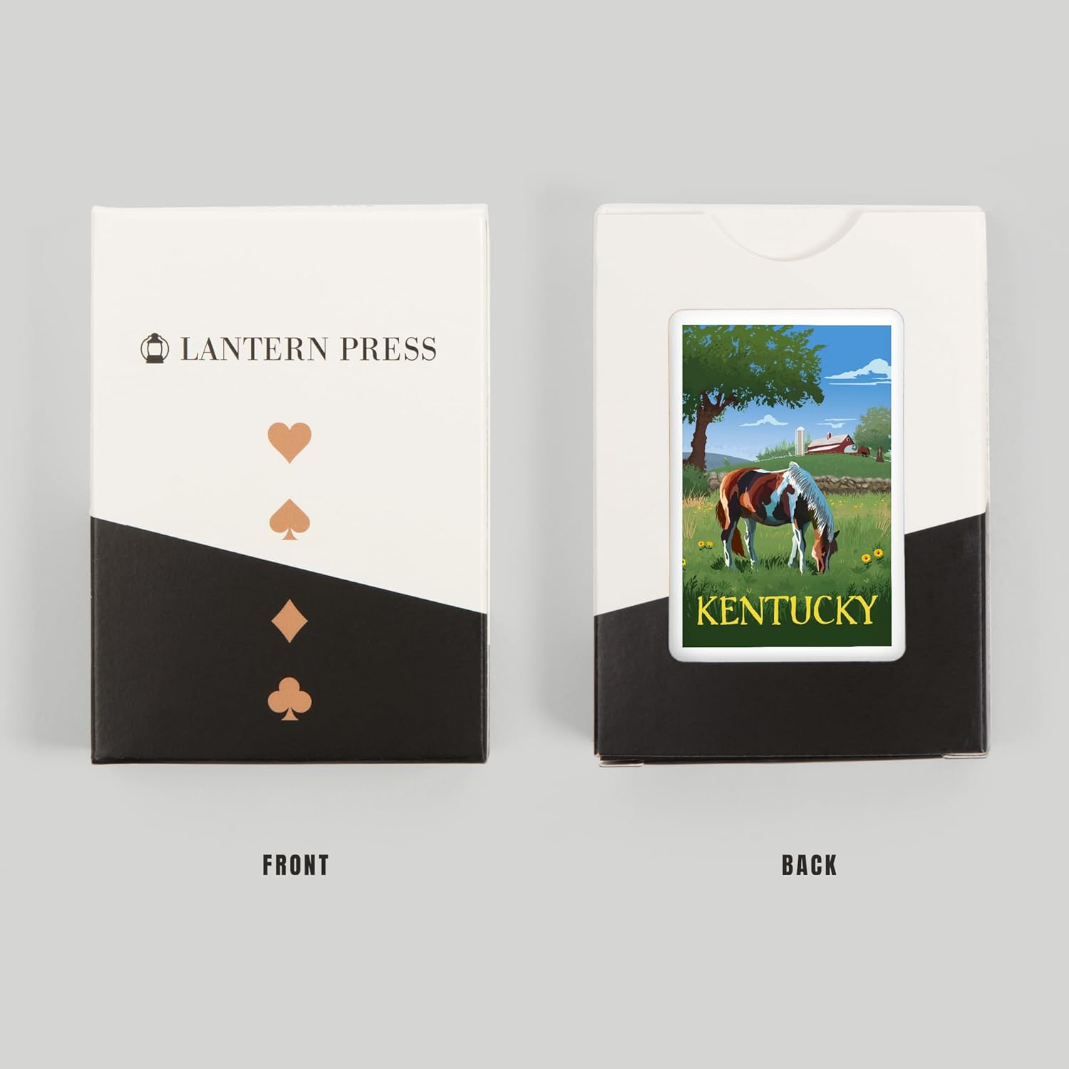 Lantern Press Kentucky, Horse in Field, 52 Playing Cards for Adults, Poker Size Card Deck