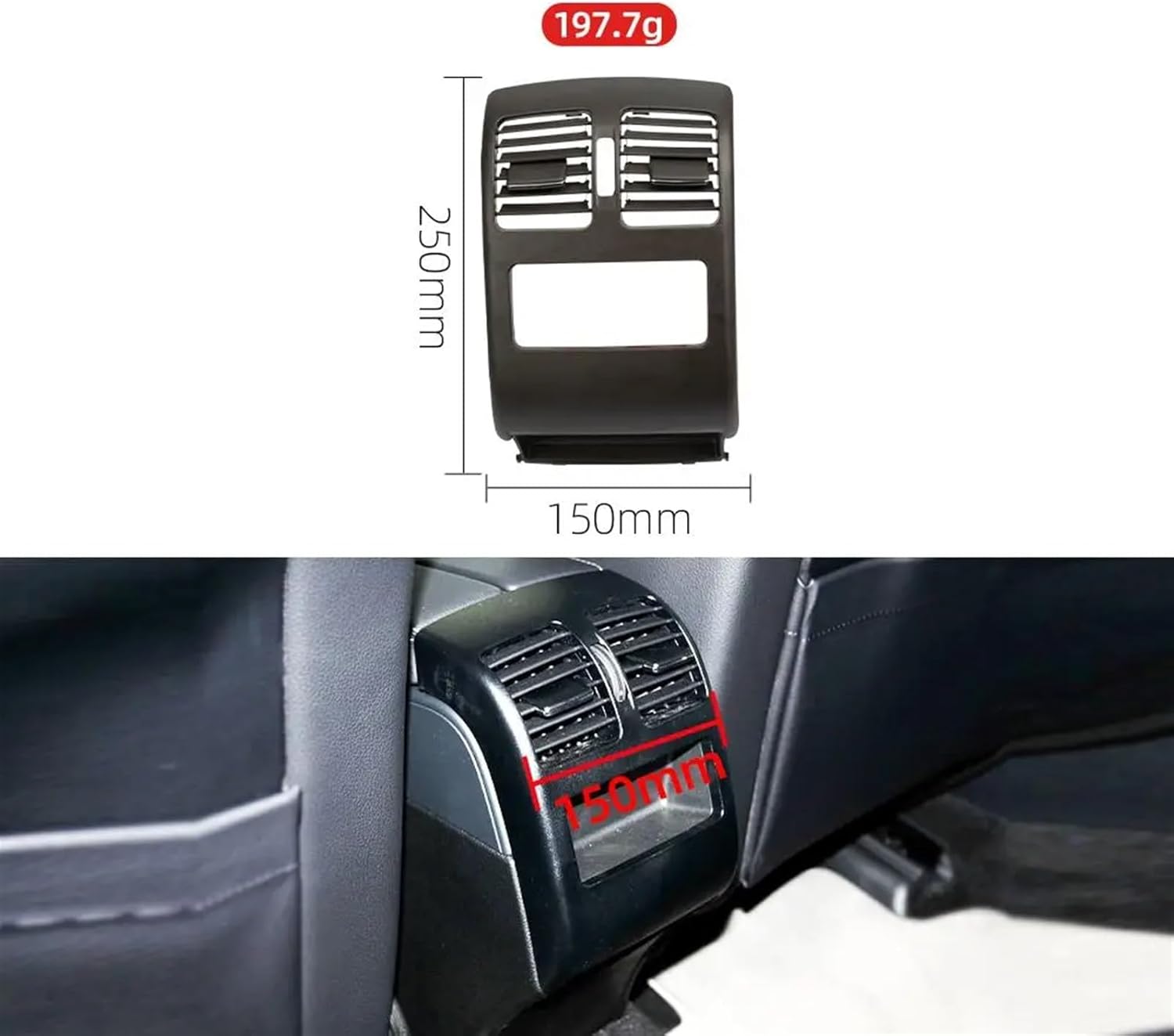 Car Rear Center Console A/C Air Conditioner Air Vent Outlet Grille Panel Compatible With Mercedes Benz X204 GLK 300 2048304354 2008-2015(Brown)