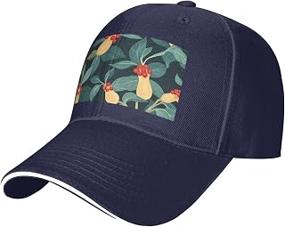 Life Fruit on The Vine Printed Black Baseball caps and Sun Hats are Suitable for Sports and Travel.