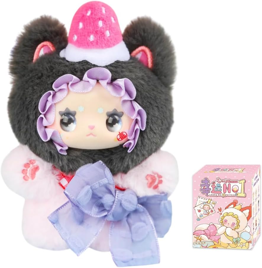 CALEMBOU Plush Blind Box, Lovely Emma Lucky NO.1 Series Soft Stuffed Keychain，Kawaii Mystery Vinyl Bag Charms Collectible for Birthday Christmas, Random 1 Box