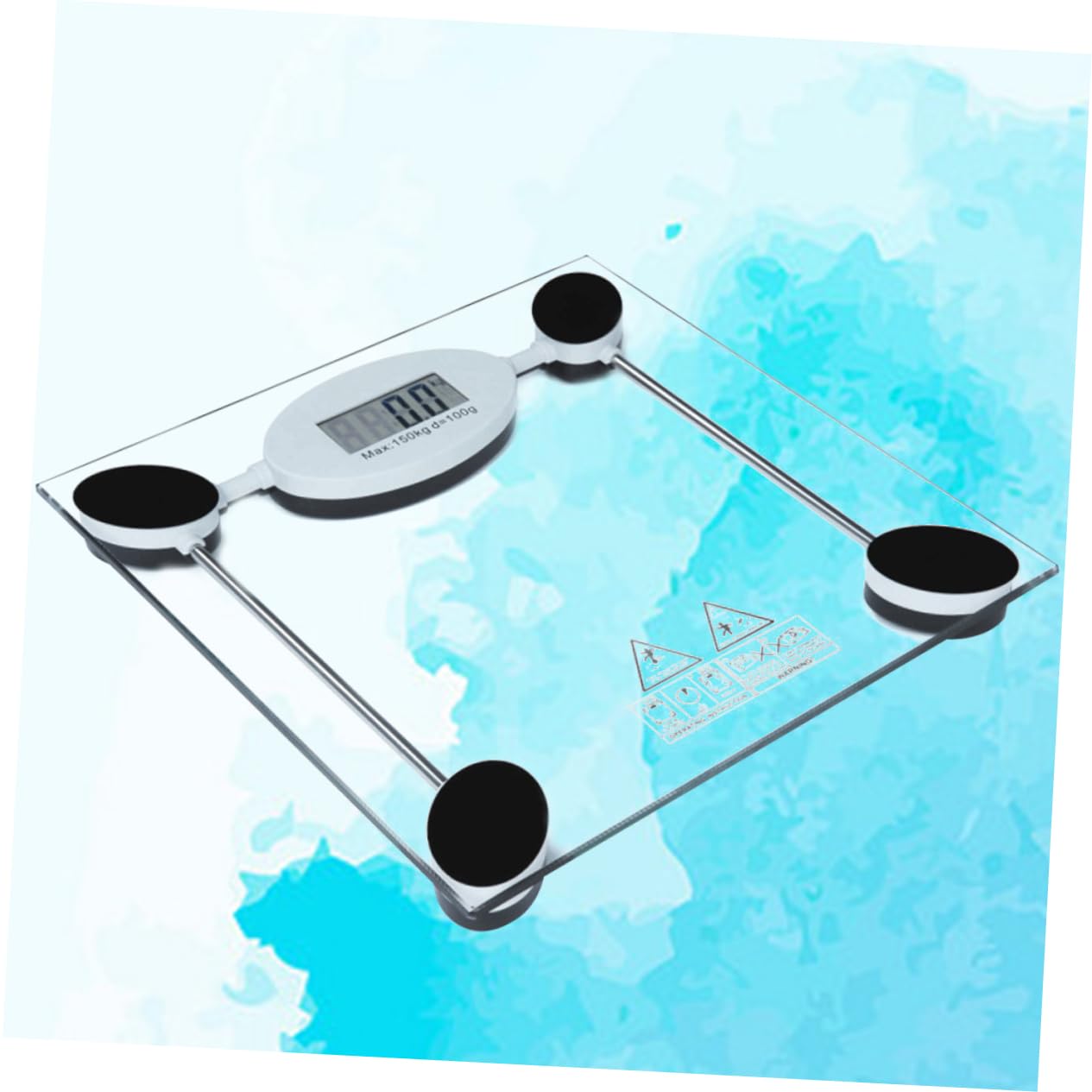 Bilancia Pesa Persone Digitale 28cm in Vetro Temperato | Capacità 150kg, Sensore Touch e Display Lcd, Batteria a Bottone Inclusa