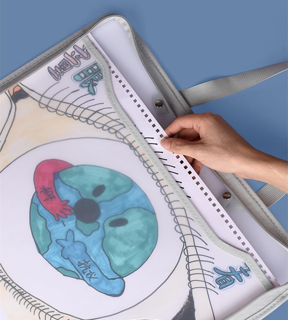 Artwork Bag Plastic Art Portfolio Folder with Handles and Zipper