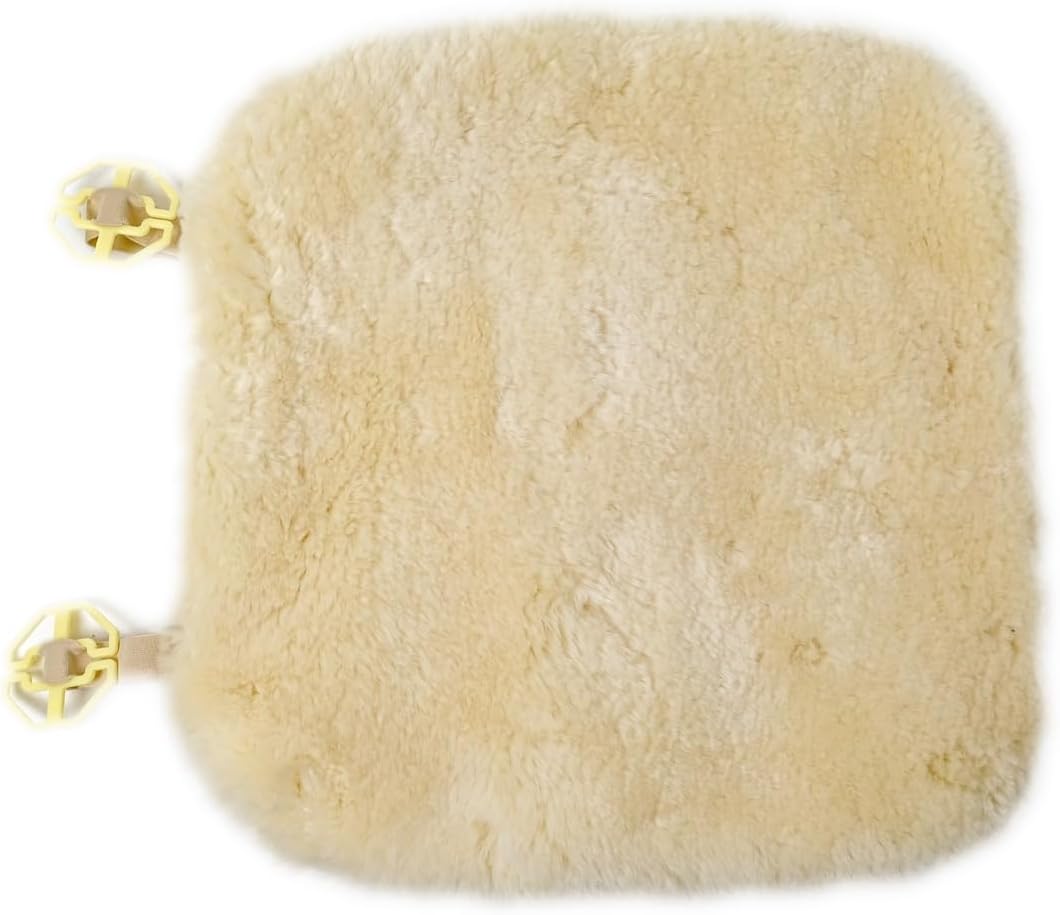 Natural Sheepskin Car Seat Covers for Women and Men | 100% Genuine Sheepskin Fur Seat Pad for Cars & Jeeps with Elastic Straps and Non-Slip Suede Backing, 19 x 19”, 1 Pc (Natural)