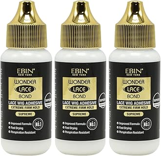 EBIN NEW YORKWonder Lace Bond Extreme Firm Hold 1.18 Oz (3pack) – Supreme, No Residue, Improved Formula, Easy to Apply, Fast Drying, Waterproof, Latex Free