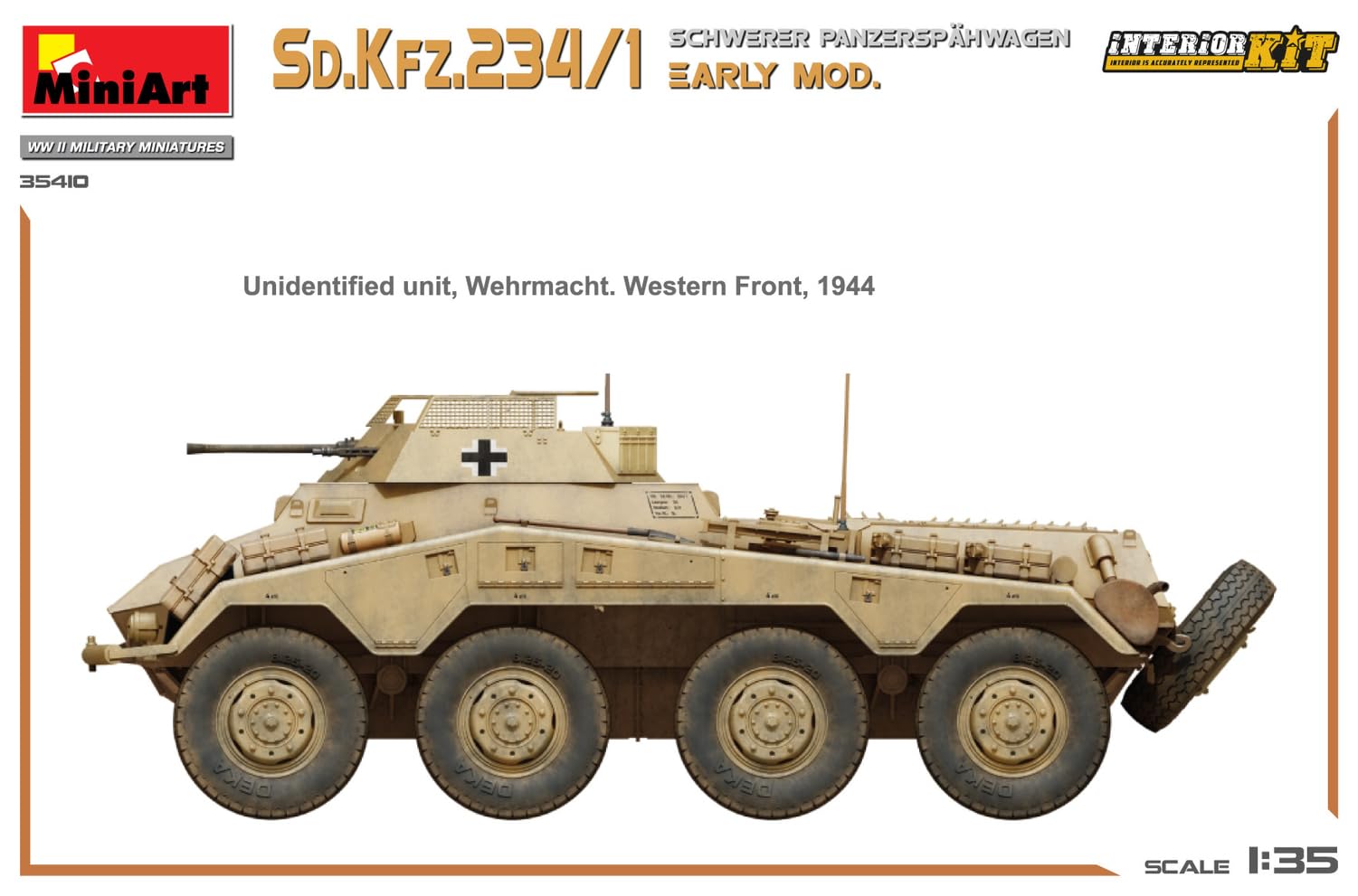 Miniart 1:35 - Sd.Kfz.234/1 Schwerer Panzerspahwagen Early, Molded Color, 1:35 Maßstab - Image 3