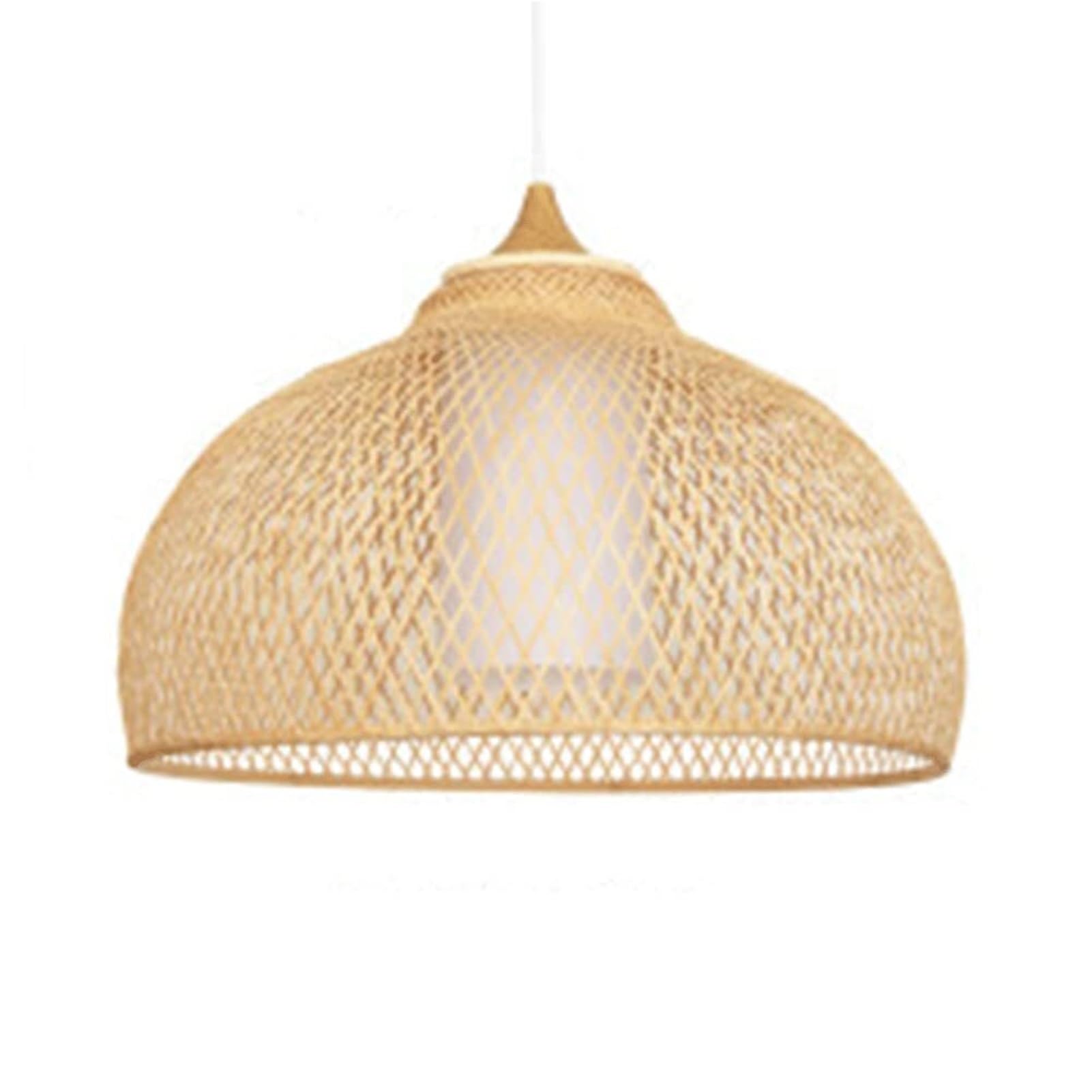 KBUUKYYXouy Beige Cage Pendant Lighting Southeast Asian E27 Droplight Fixture Natural Scandinavian Hanging Lamp Hand Woven Suspension for Kitchen Island Hotel Teahouse Bedside