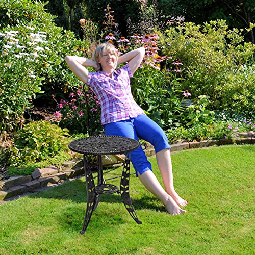 Relaxdays Bistrotisch HBT 64 x 50 x 50 cm Gartentisch aus Aluminium Tisch für Terrasse und Wintergarten Gartenmöbel im… – Bild 6