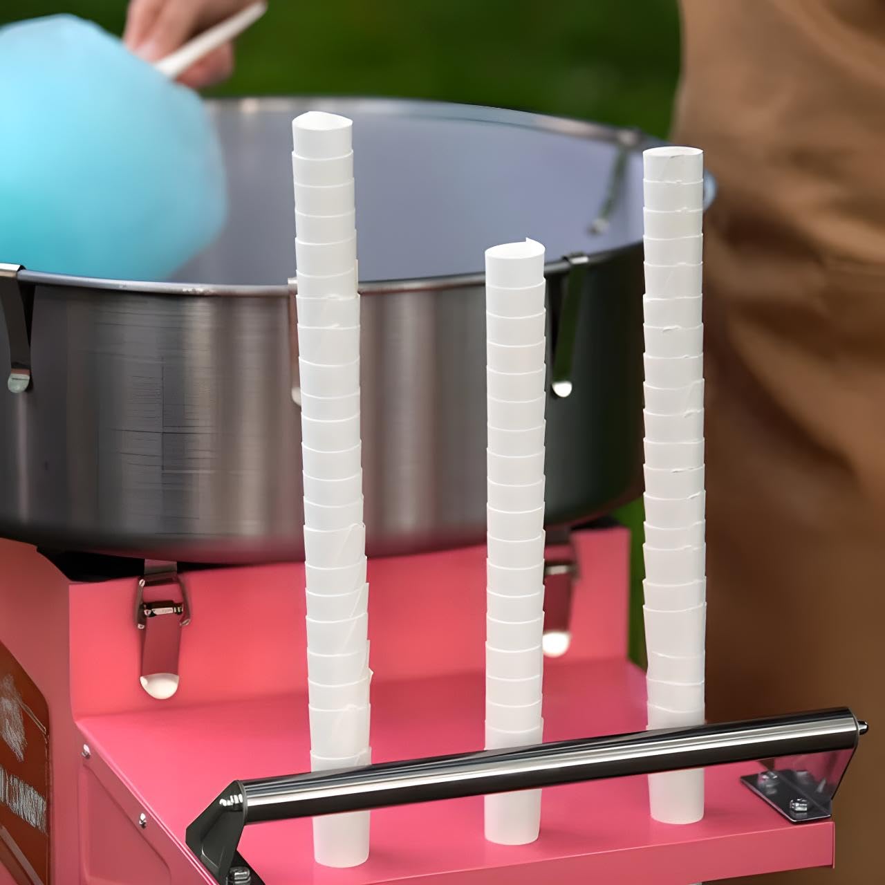 OCS Parts 1000-Count Cotton Candy Cones | Heavy Duty Cotton Candy Cones with Reinforced Handle for Parties, Carnivals, Fairs and Events