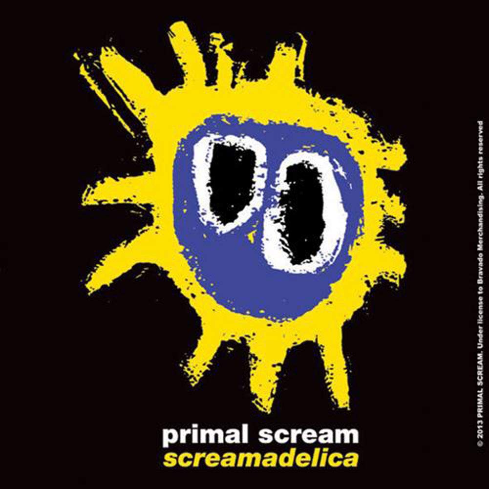 Primal Scream Black Coaster Screamadelica Official 9.5Cm X 9.5Cm Single Cork One Size