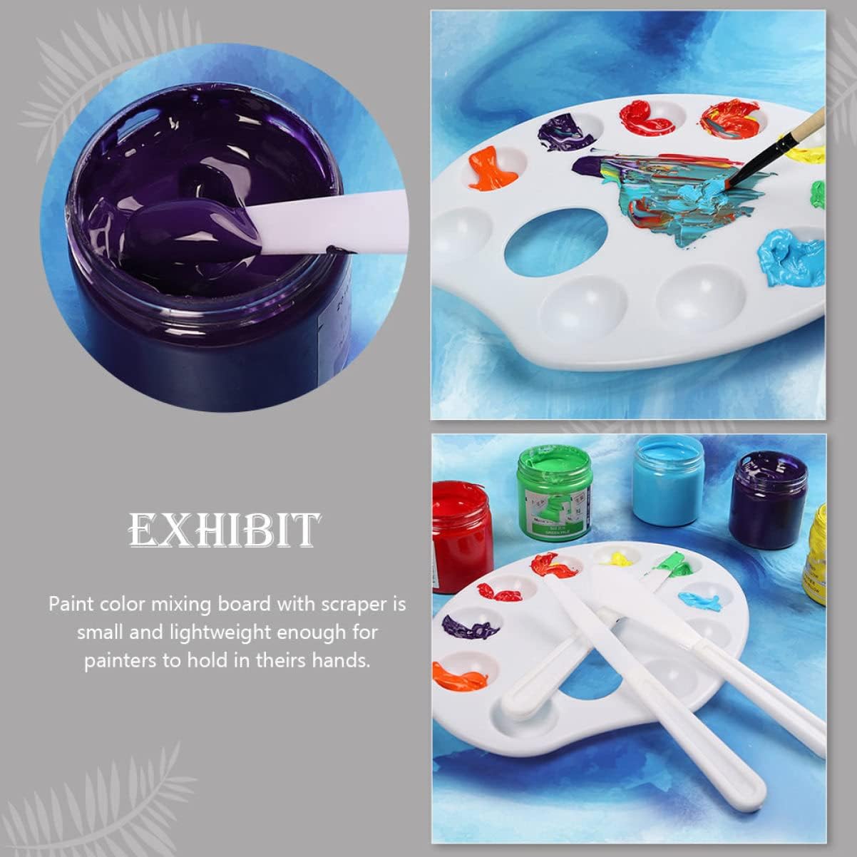 LIFKOME Paint Pallets for Artists Watercolor Pigment Mixing Tray Calligraphy Scrapers Art Paint Box Easy to Clean Lightweight Design