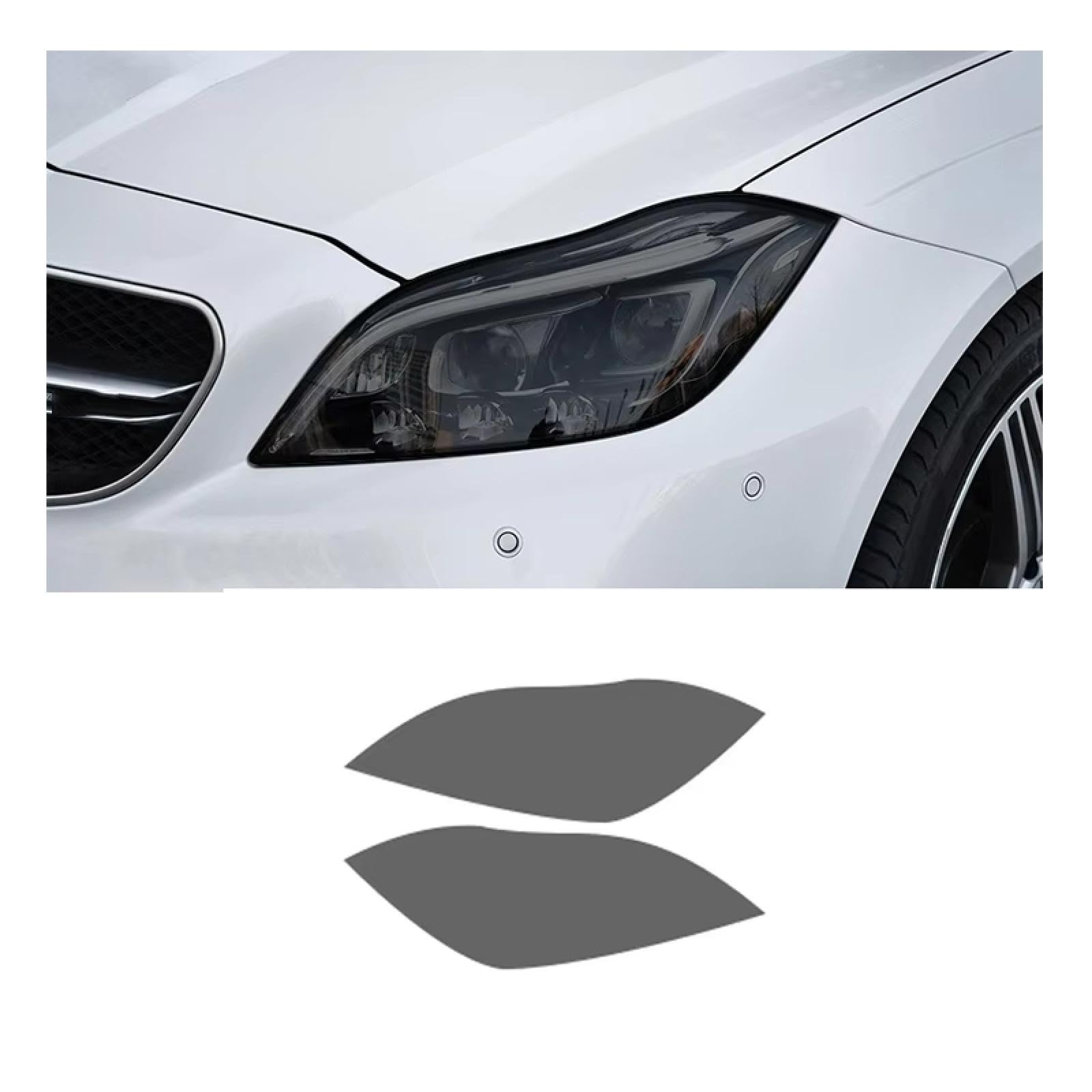Film de protection phares Mercedes Classe C218 12-17 vinyle moulé noir transparent