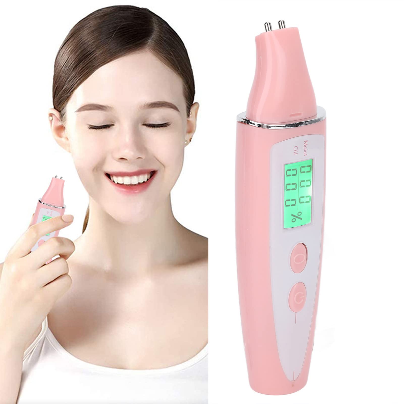 Pluma Detectora de Piel Digital, Analizador de Piel Probador de Aceite de Agua, Probador de Piel Facial Pantalla Inteligente Cuidado de la Piel Pluma Detectora de Piel Digital
