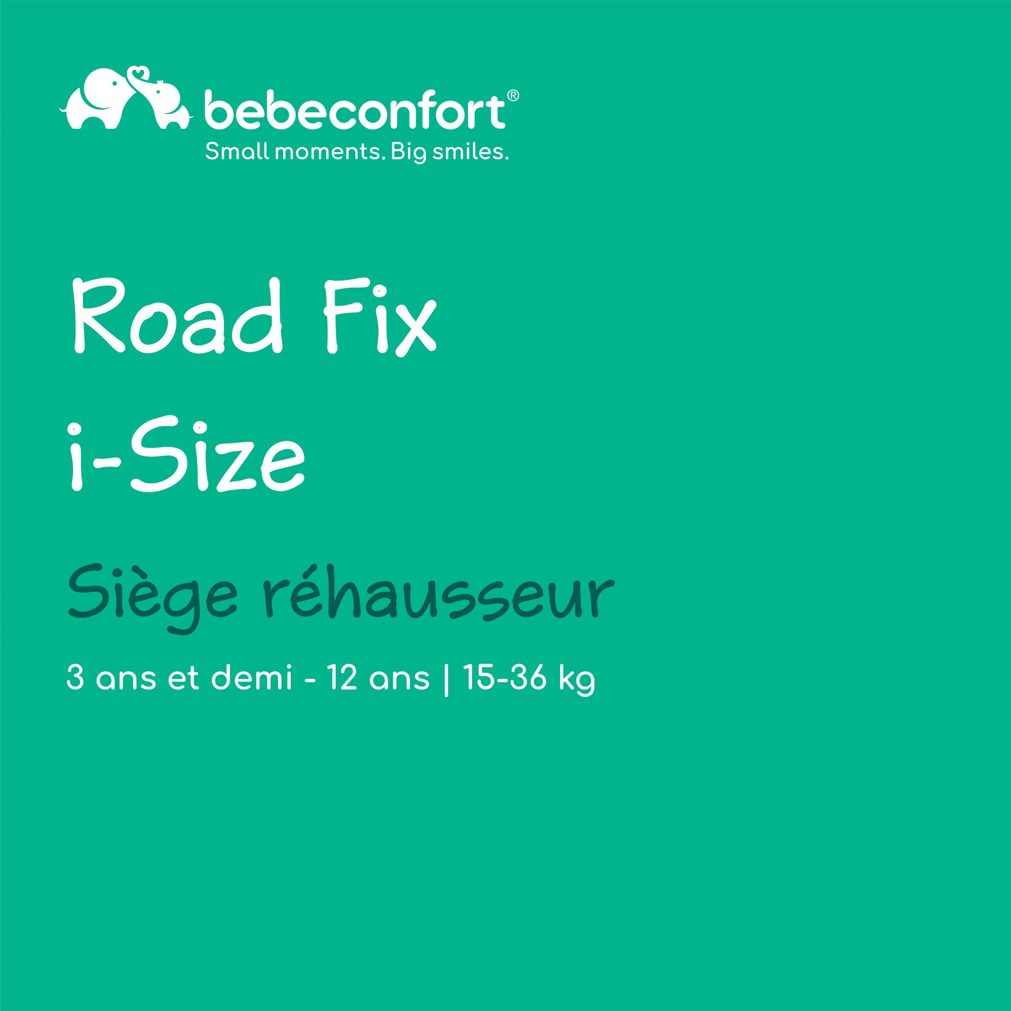 Bebeconfort RoadFix i-Size, Siège Auto Rehausseur à Dossier, 3,5-12 ans (100-150cm), Siège Auto ISOFIX, Pliable, Léger (4,4 kg), 14 Positions d'Appui-tête, Siège Rembourré, Grey Mist