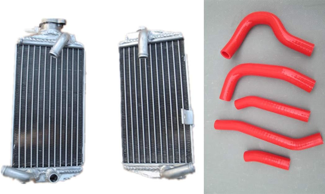 Aluminum Radiator & Hose For 2014-2016 Honda CRF250R CRF250 2014 2015 2016 (RED)