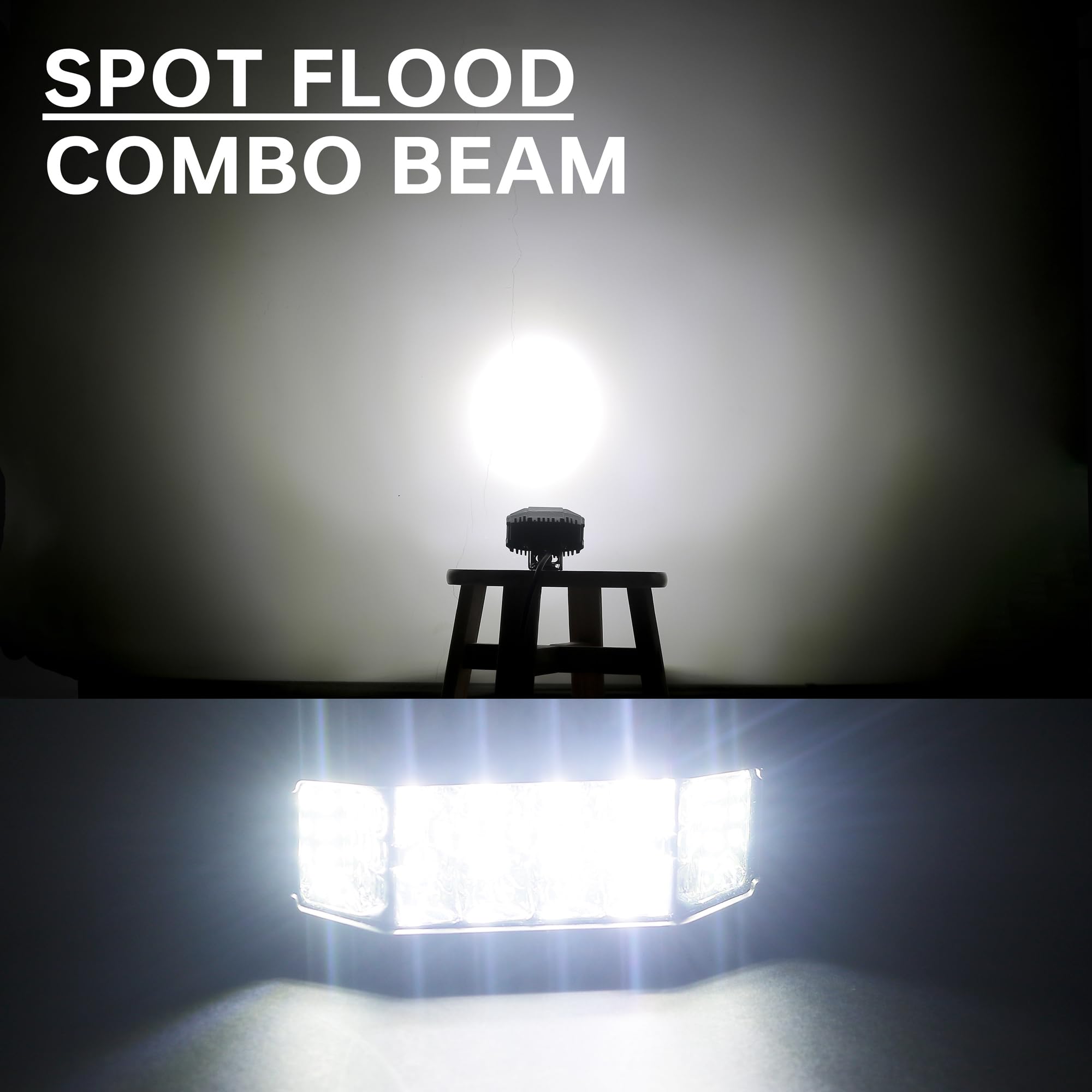 2-Pack 3" LED Pod Lights - 40W Spot/Flood Combo, 12V, Off-Road Driving Lights For Truck, ATV, UTV, Motorcycle (Side Shooter Style)
