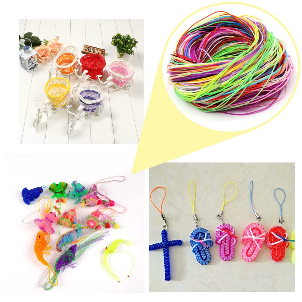 200 Fili Scoubidou Colorati - Corda Intrecciata Per Portachiavi, Braccialetti Fai Da Te - Foto 4