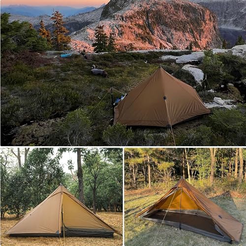 3F UL GEAR Lanshan 1 pro Tent, Outdoor 1 Person Ultralight Camping Tent, 3 Season Professional 20D Silnylon Rodless Camping Tent, Waterproof Backpacking Tent for Camping, Hiking, Trekking(Gray) - image 9