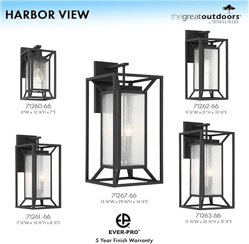 Miniatura 4 de Minka Lavery Harbor View - Lámpara de pared para exteriores de carbón de arena de 21 pulgadas