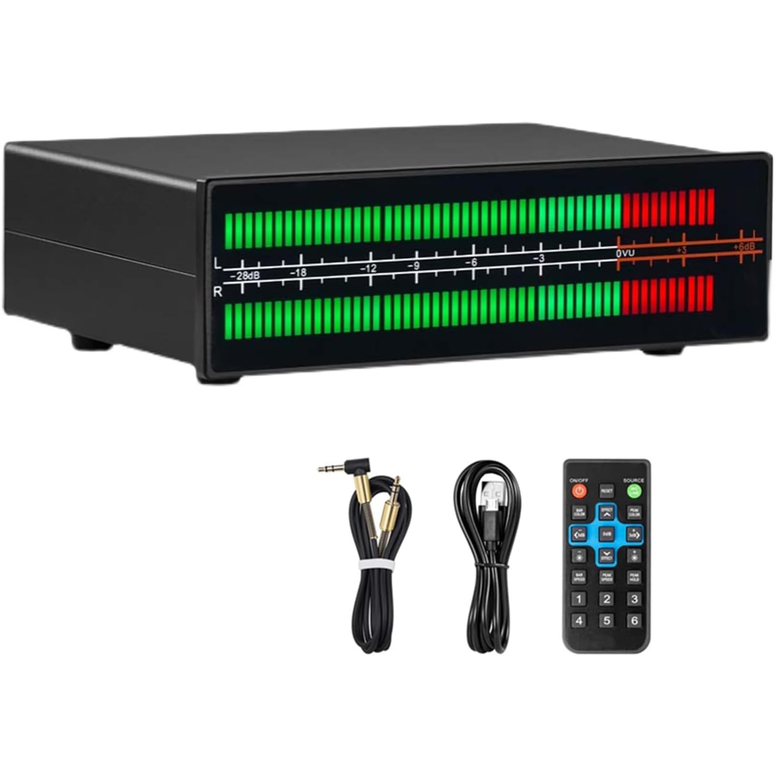 Analizador De Espectro De Audio LED Zayuzo, Sonómetro De Doble Canal, Con Pantalla Estéreo De 112 Bits, 8 Efectos De Visualización, Modo De Visualización PPM/VU, Utilizable Como Convertidor/divisor De