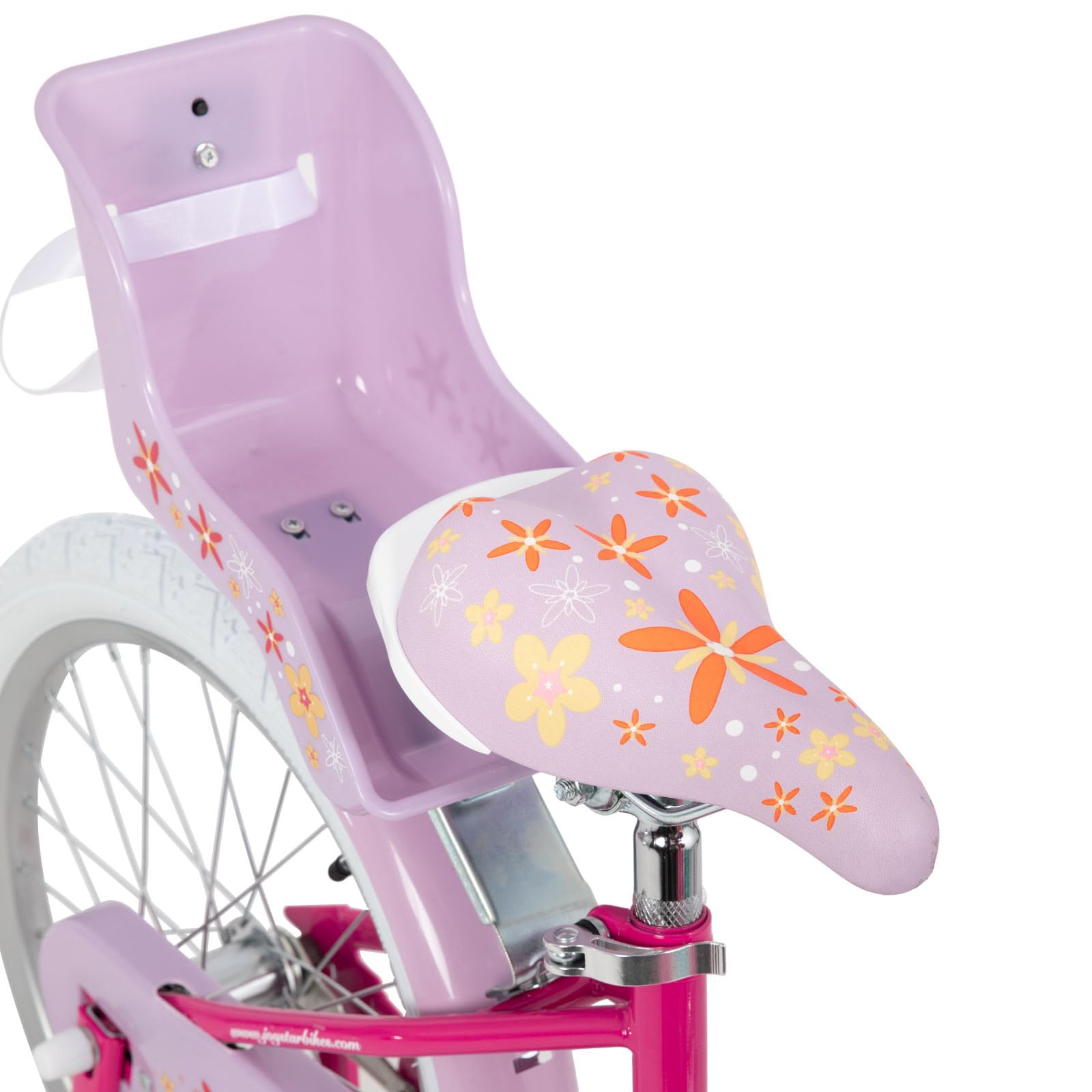 JOYSTAR Bicicleta Unicornio 12/14/16/18 Pulgadas para Niñas de 2-9 años, Bicicleta Infantil con Asiento de Muñeca y Ruedas Estabilizadoras y Cesta