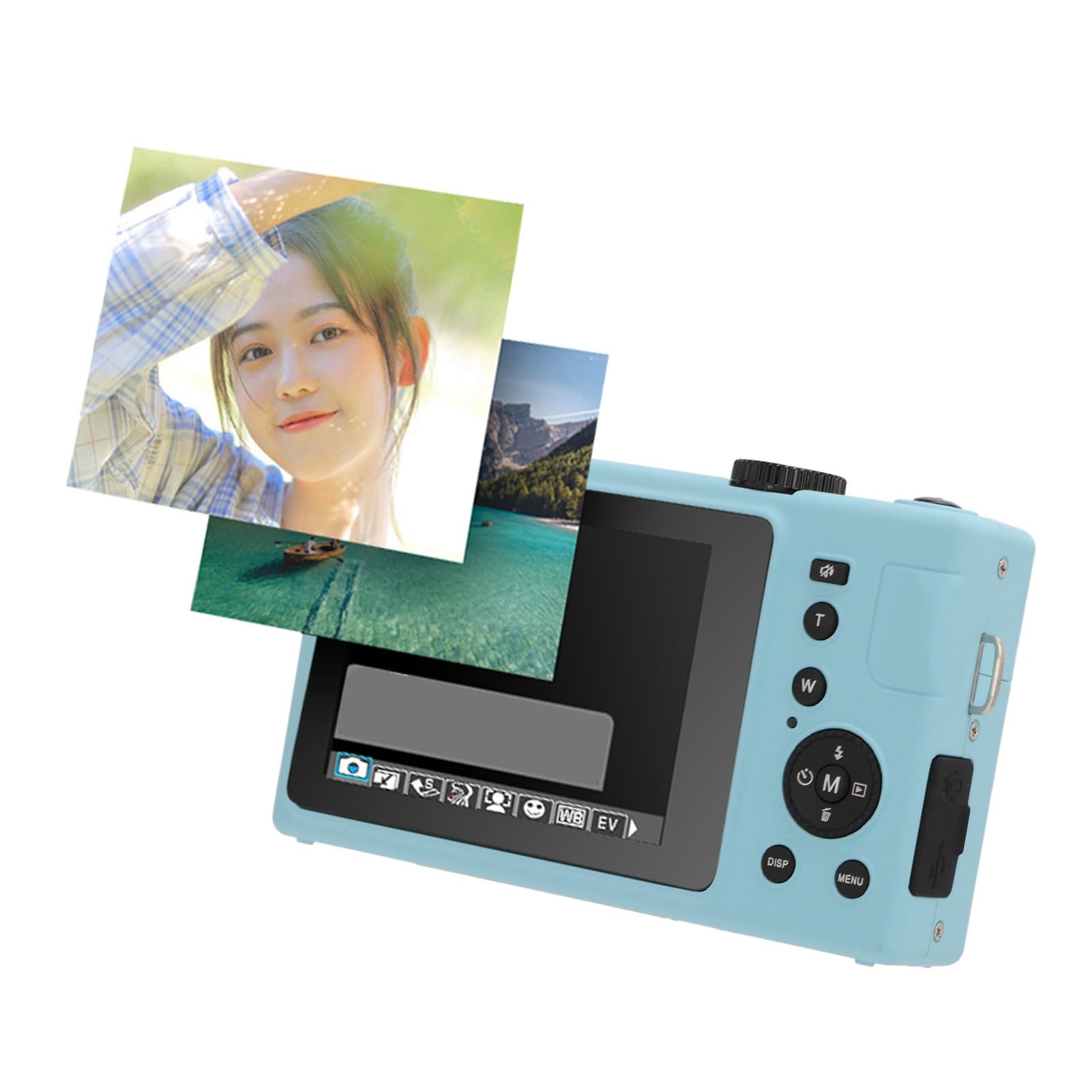 Denash Fotocamera Mirrorless Portatile da 48 MP Funzione Fotocamera per Pc per Micro Singolo per Principianti per Principianti (BLUE)