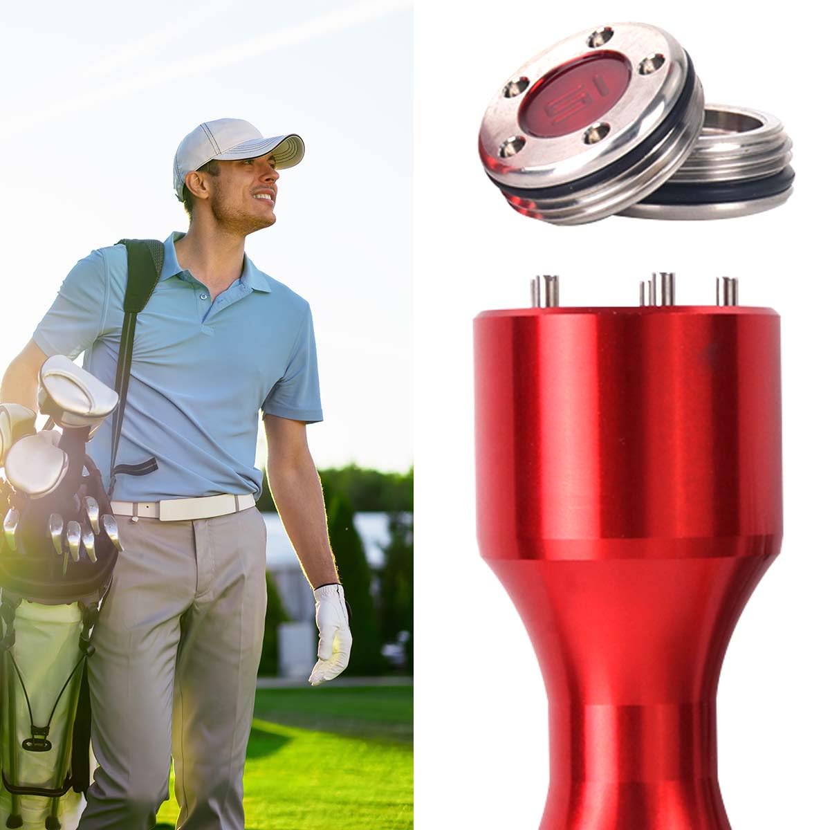 Histar 2pcs Golf personalizado rojo pesos + rojo llave para putters Titleist Scotty Cameron