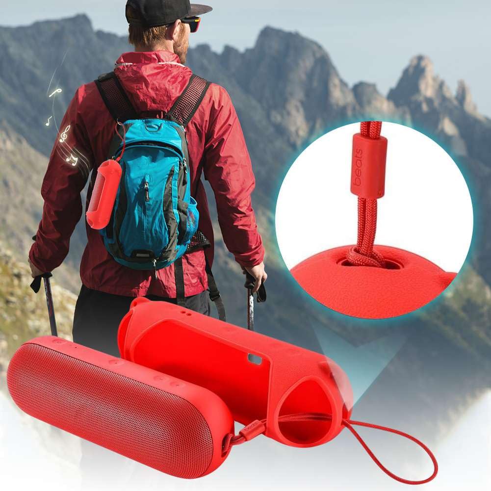 Funda de Silicona para Altavoz Bluetooth Beats Pill, Estuche Portátil Antigolpes con Correa de Hombro, Protector para Viajes