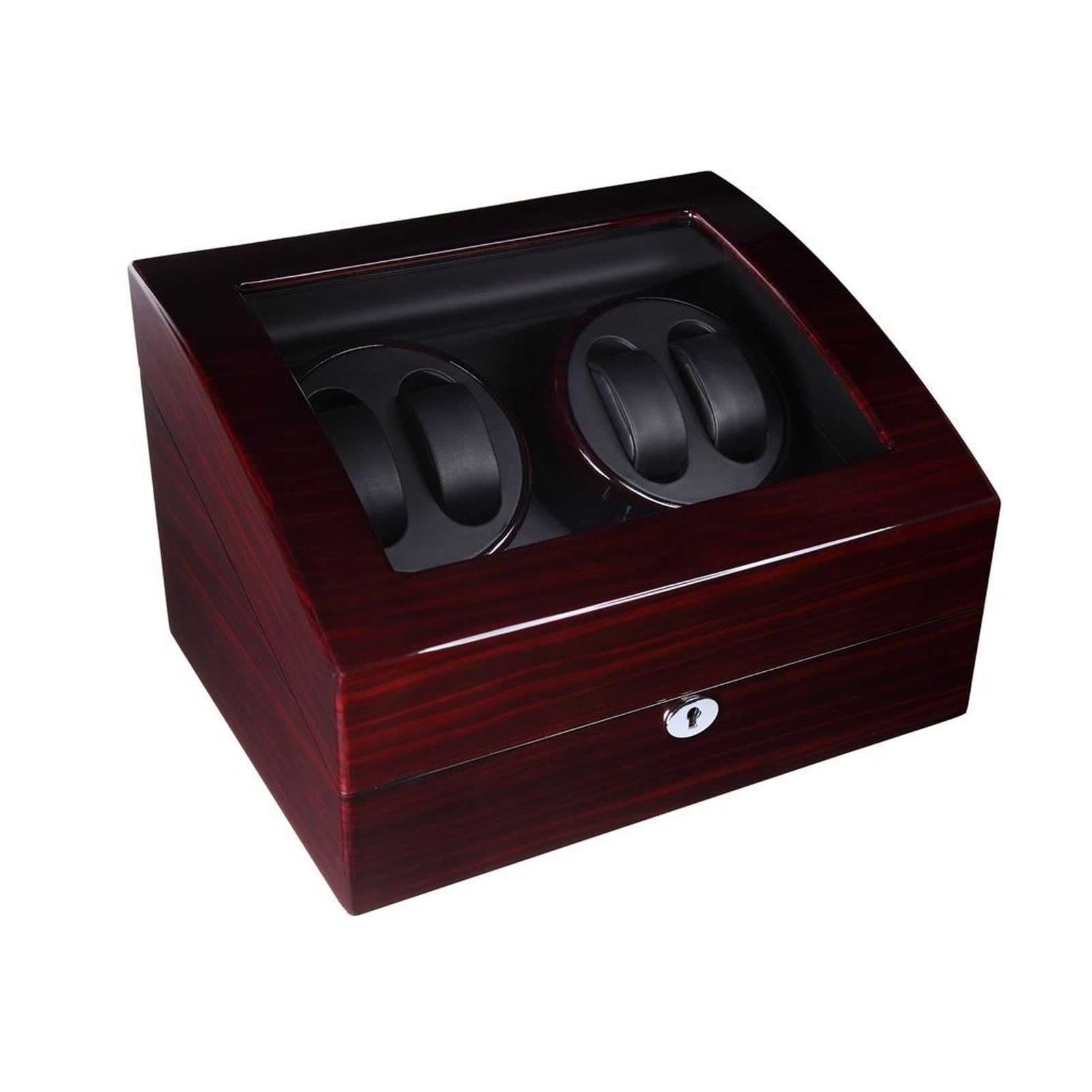 MYUYEE Automatic Watch Winder For 4 Watches And 6 Storage Case Wooden Self Winding Mechanical Watch Box 5 Tpd Modes With Quiet Motor For Men And Women Watches (C)