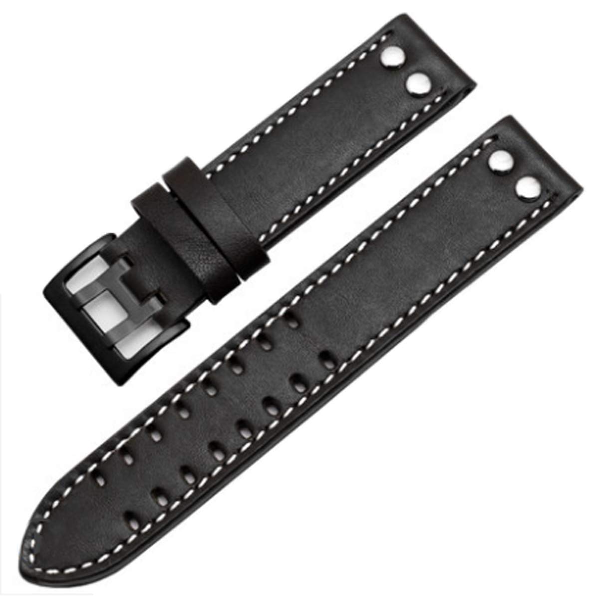 Richie Strap Correa de Reloj de Cuero de 22 mm para Hamilton Khaki Field Aviation H70595593