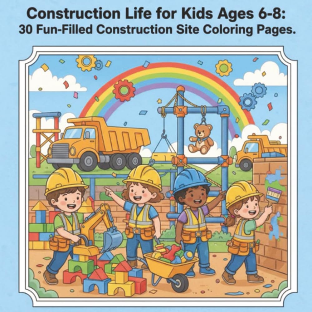 Construction Life for Kids Ages 6-8: 30 Fun-Filled Construction Site Coloring Pages.